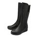 Lotus Knee-high Boots - Black leather - ULB345/31 FITZGERALD WEDGE